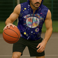 Dot Day Make Your Mark Sleeveless Zip Hoodie Colorful Celestial Watercolor Circles And Swirling Polka Dots