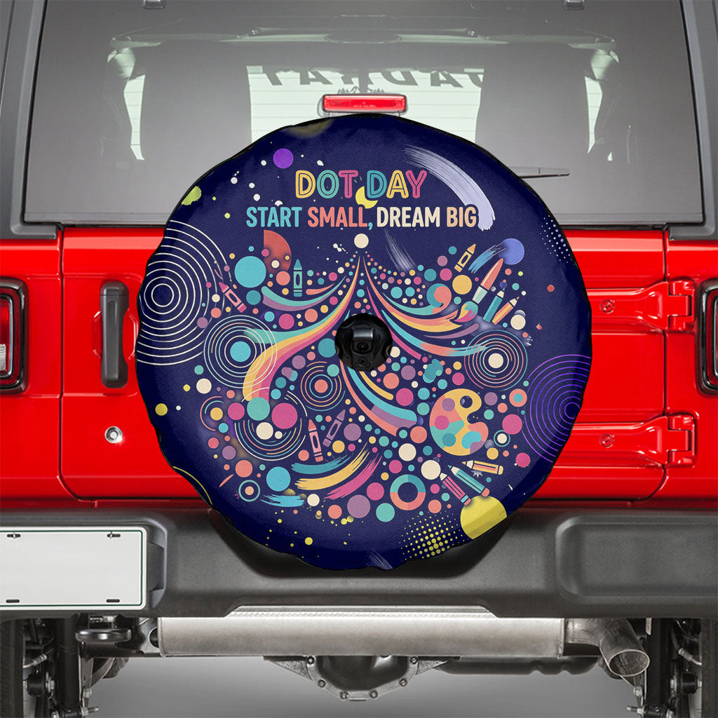 Dot Day Make Your Mark Spare Tire Cover Colorful Celestial Watercolor Circles And Swirling Polka Dots
