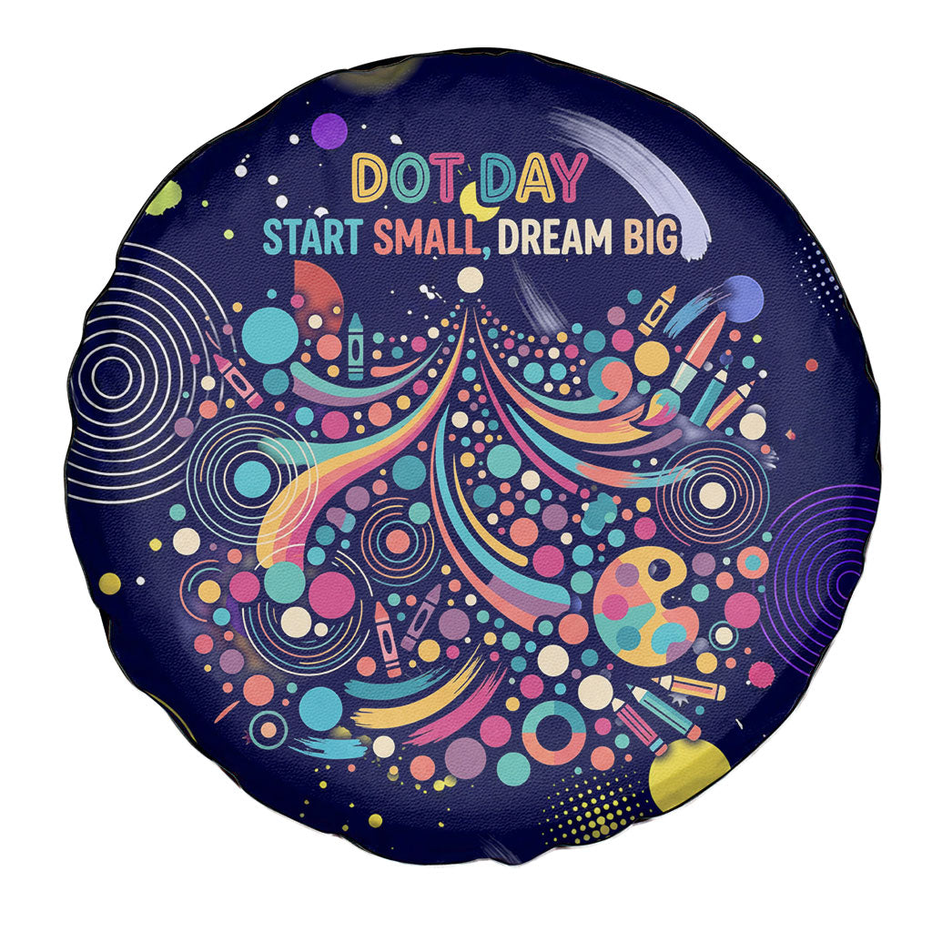 Dot Day Make Your Mark Spare Tire Cover Colorful Celestial Watercolor Circles And Swirling Polka Dots