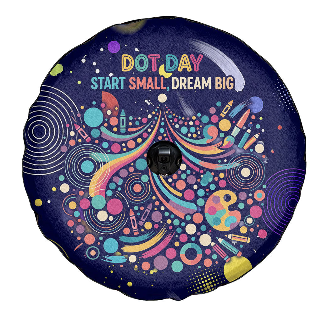Dot Day Make Your Mark Spare Tire Cover Colorful Celestial Watercolor Circles And Swirling Polka Dots