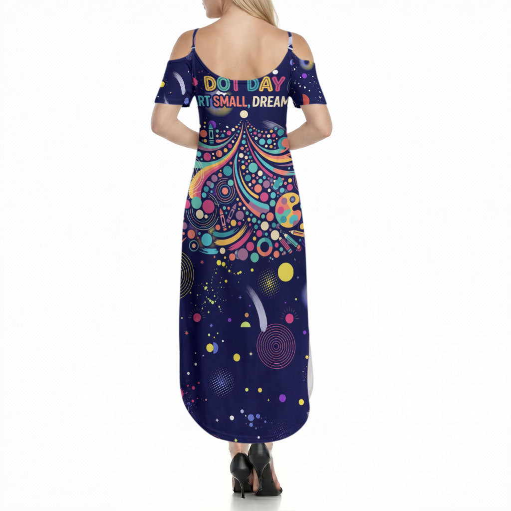 Dot Day Make Your Mark Summer Maxi Dress Colorful Celestial Watercolor Circles And Swirling Polka Dots