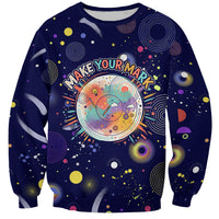 Dot Day Make Your Mark Sweatshirt Colorful Celestial Watercolor Circles And Swirling Polka Dots