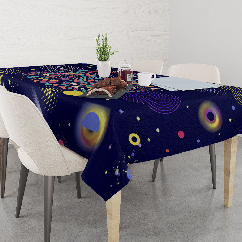Dot Day Make Your Mark Tablecloth Colorful Celestial Watercolor Circles And Swirling Polka Dots