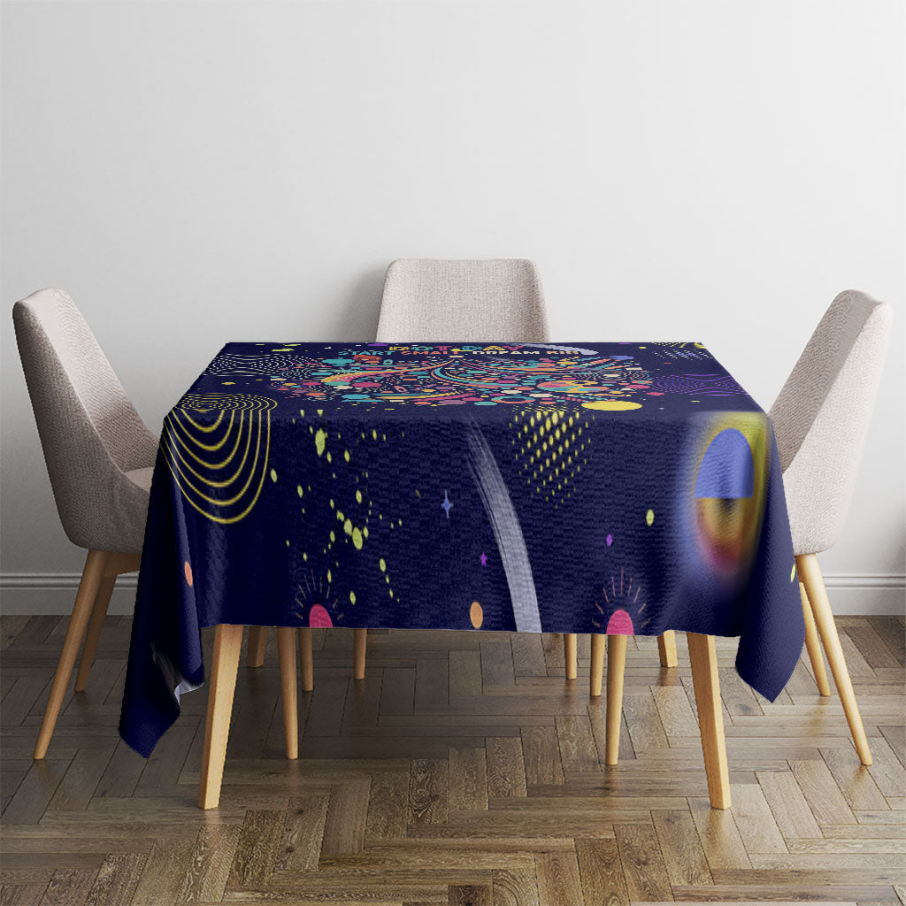 Dot Day Make Your Mark Tablecloth Colorful Celestial Watercolor Circles And Swirling Polka Dots