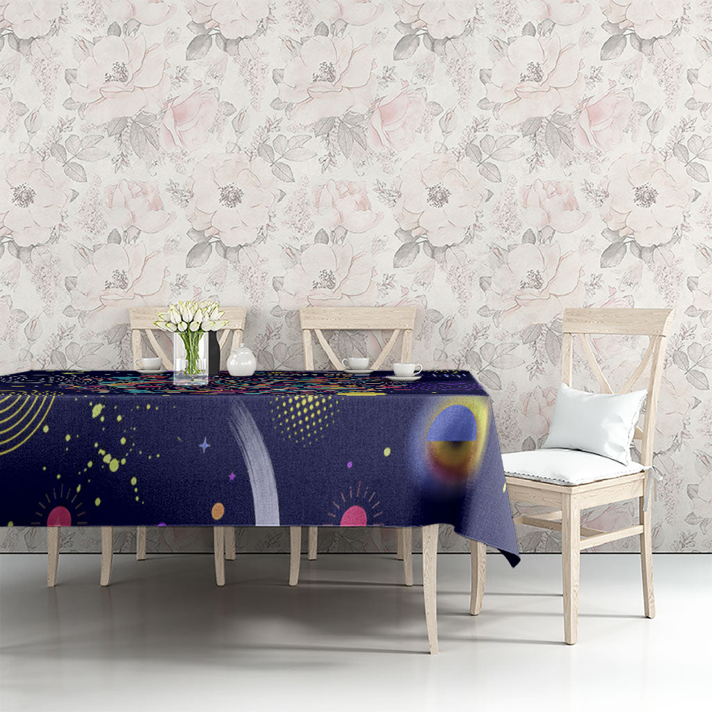 Dot Day Make Your Mark Tablecloth Colorful Celestial Watercolor Circles And Swirling Polka Dots