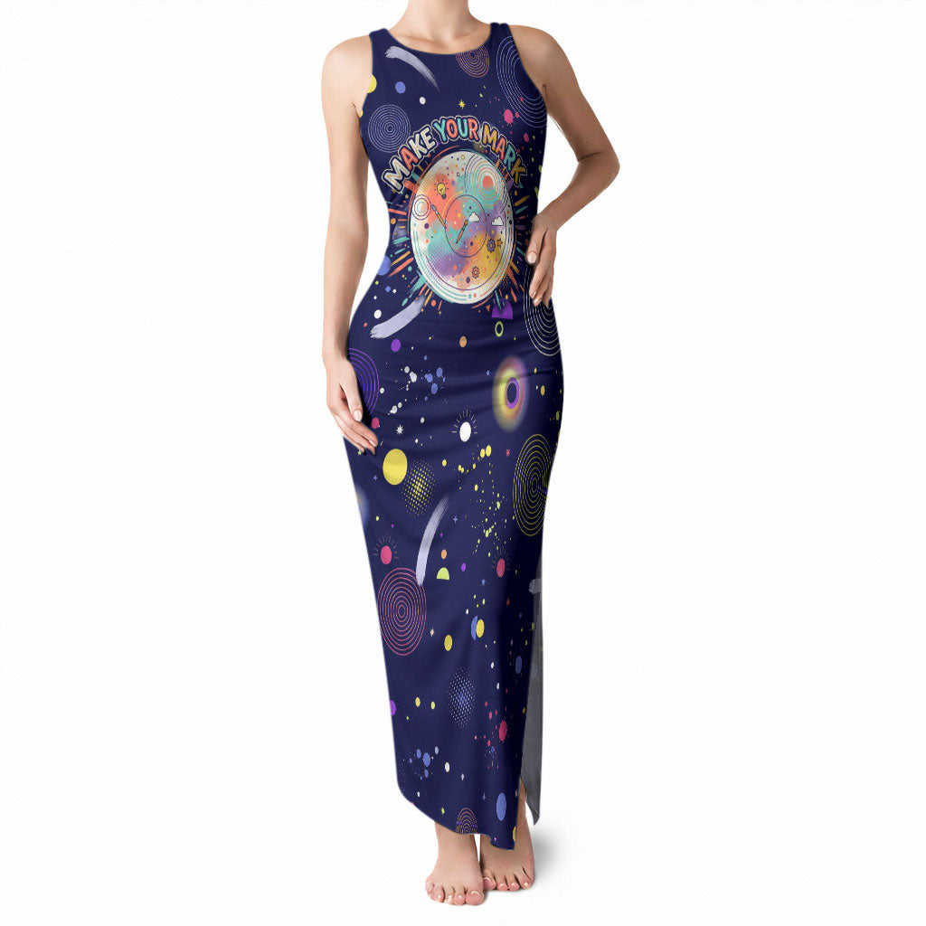 Dot Day Make Your Mark Tank Maxi Dress Colorful Celestial Watercolor Circles And Swirling Polka Dots
