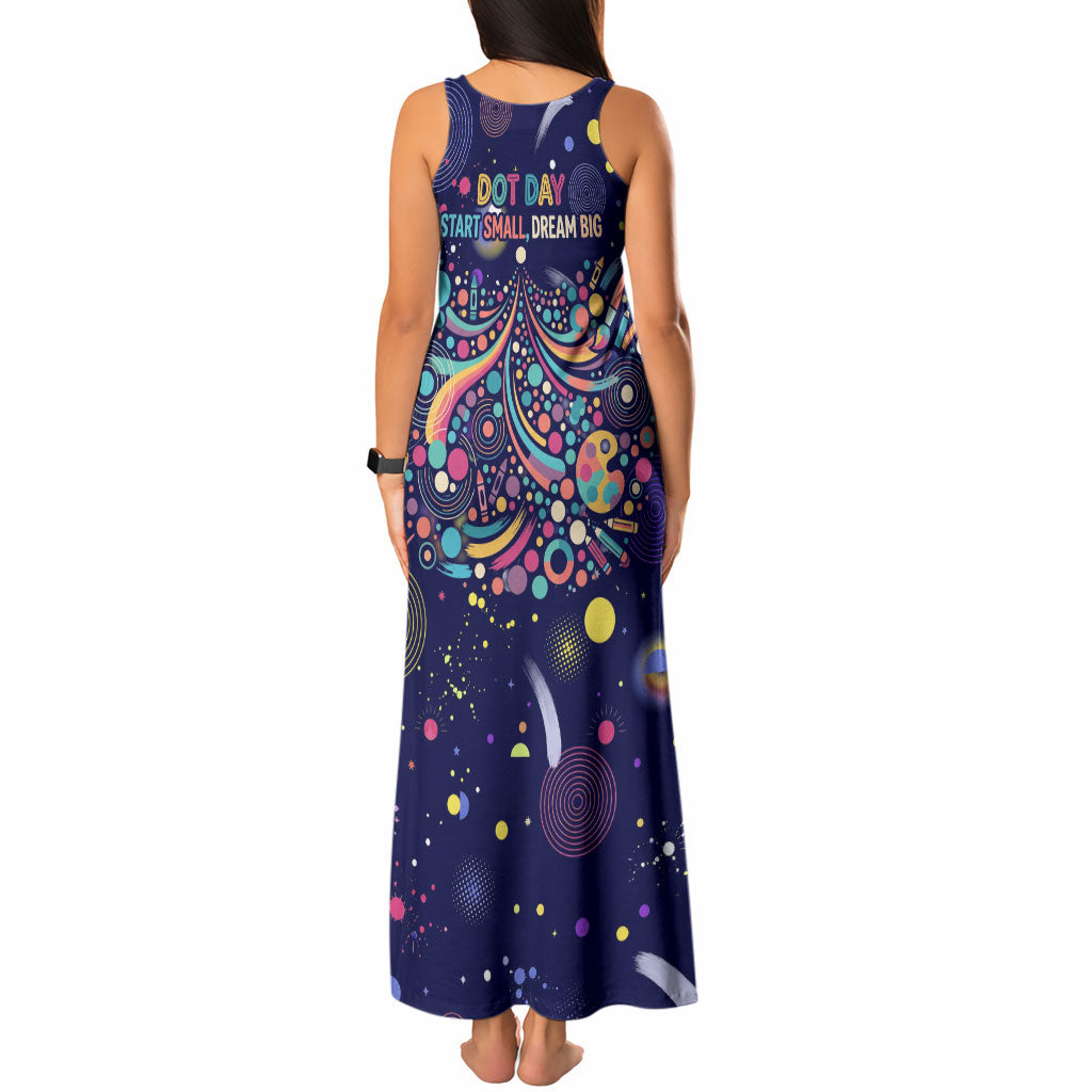 Dot Day Make Your Mark Tank Maxi Dress Colorful Celestial Watercolor Circles And Swirling Polka Dots