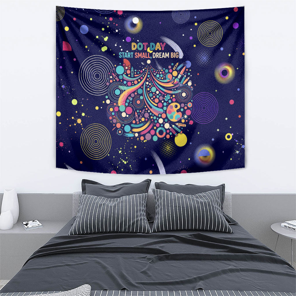 Dot Day Make Your Mark Tapestry Colorful Celestial Watercolor Circles And Swirling Polka Dots