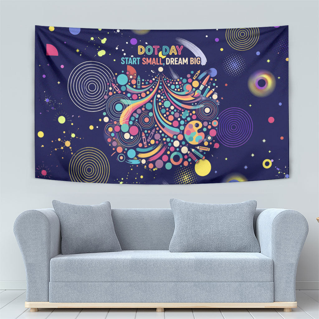 Dot Day Make Your Mark Tapestry Colorful Celestial Watercolor Circles And Swirling Polka Dots