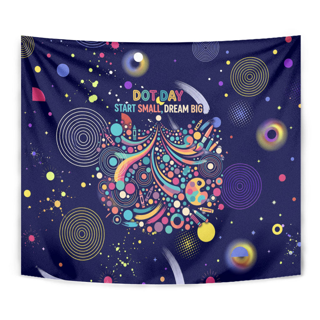 Dot Day Make Your Mark Tapestry Colorful Celestial Watercolor Circles And Swirling Polka Dots