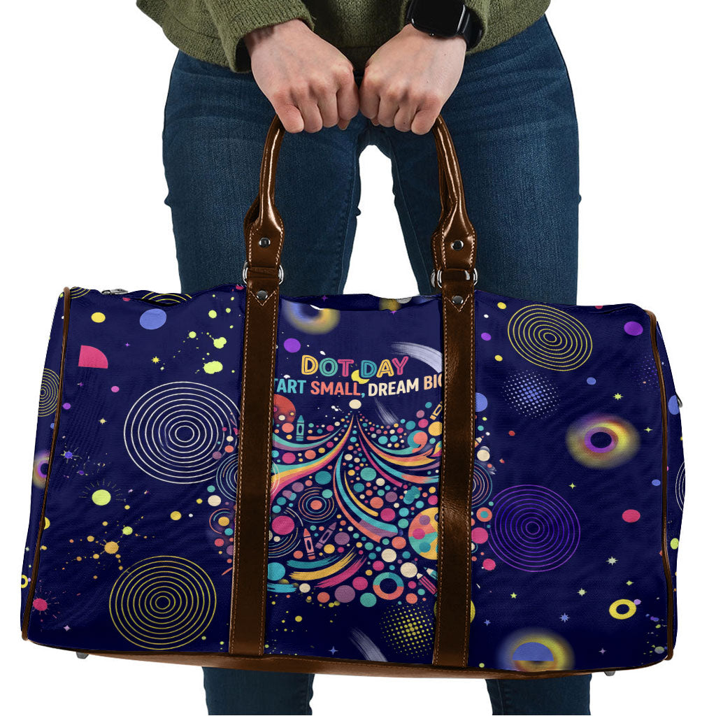 Dot Day Make Your Mark Travel Bag Colorful Celestial Watercolor Circles And Swirling Polka Dots