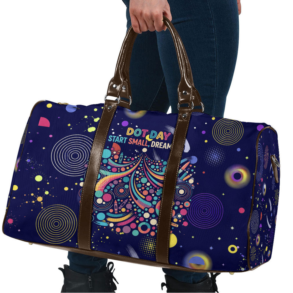 Dot Day Make Your Mark Travel Bag Colorful Celestial Watercolor Circles And Swirling Polka Dots