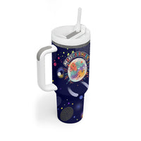 Dot Day Make Your Mark Tumbler With Handle Colorful Celestial Watercolor Circles And Swirling Polka Dots