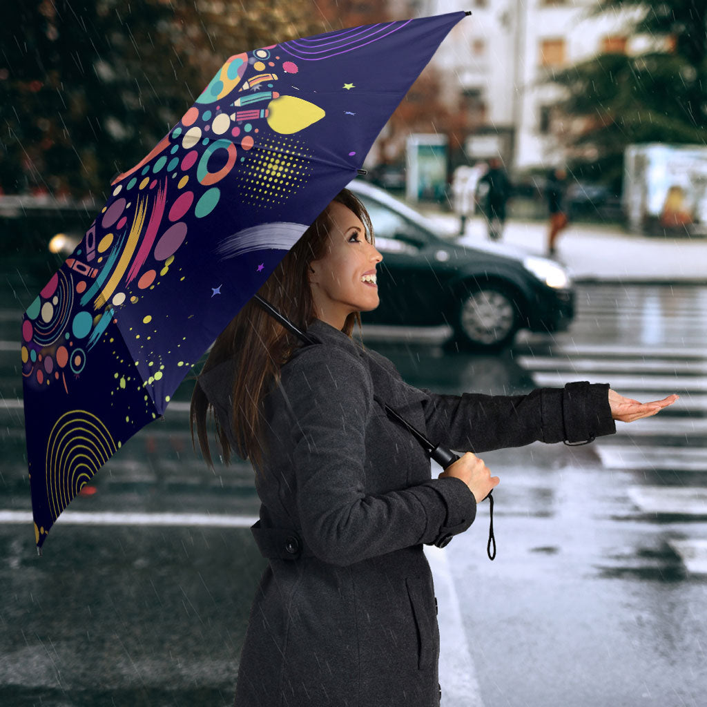 Dot Day Make Your Mark Umbrella Colorful Celestial Watercolor Circles And Swirling Polka Dots
