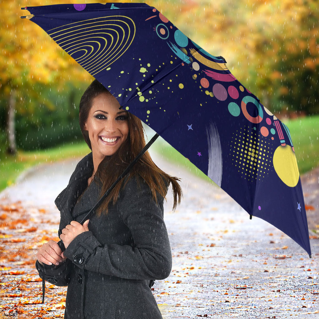 Dot Day Make Your Mark Umbrella Colorful Celestial Watercolor Circles And Swirling Polka Dots