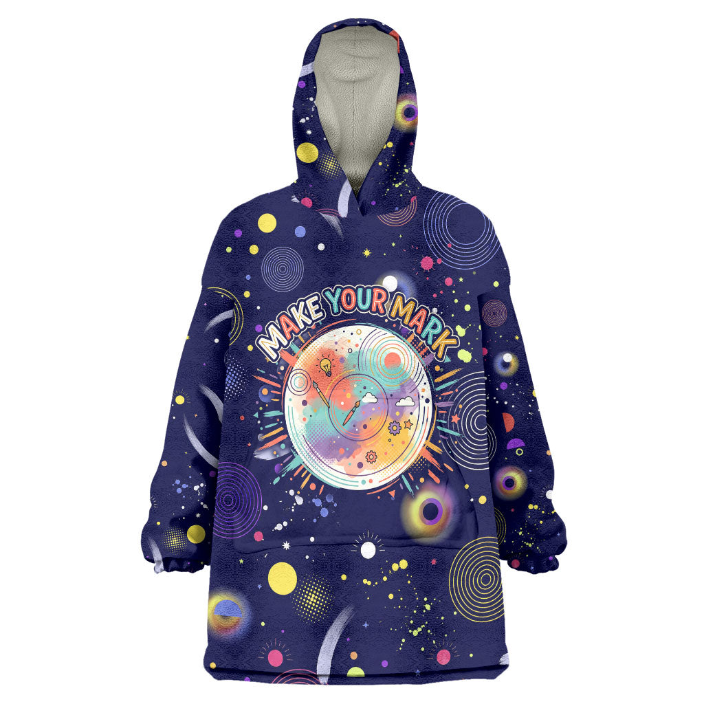 Dot Day Make Your Mark Wearable Blanket Hoodie Colorful Celestial Watercolor Circles And Swirling Polka Dots