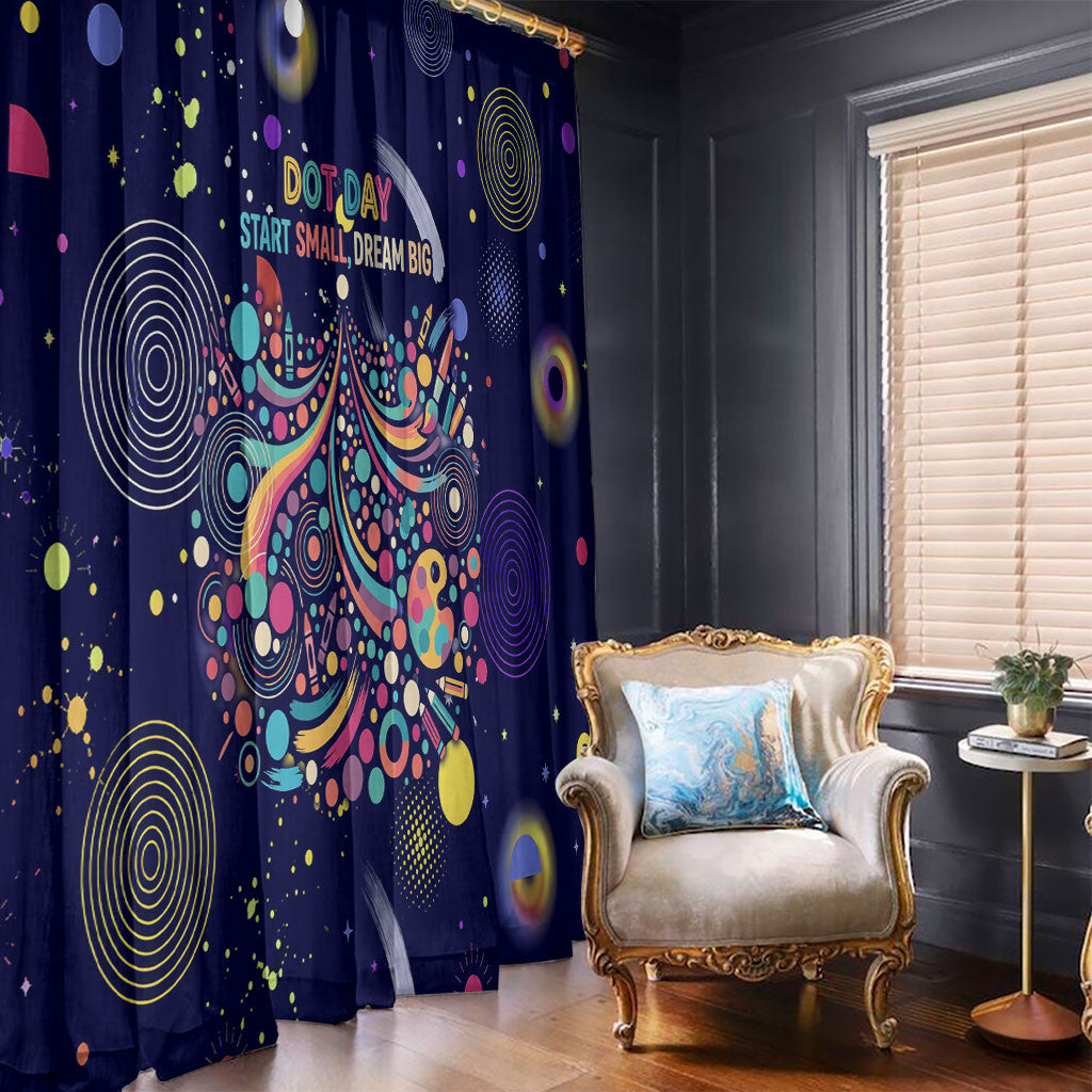 Dot Day Make Your Mark Window Curtain Colorful Celestial Watercolor Circles And Swirling Polka Dots
