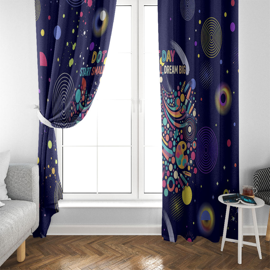 Dot Day Make Your Mark Window Curtain Colorful Celestial Watercolor Circles And Swirling Polka Dots