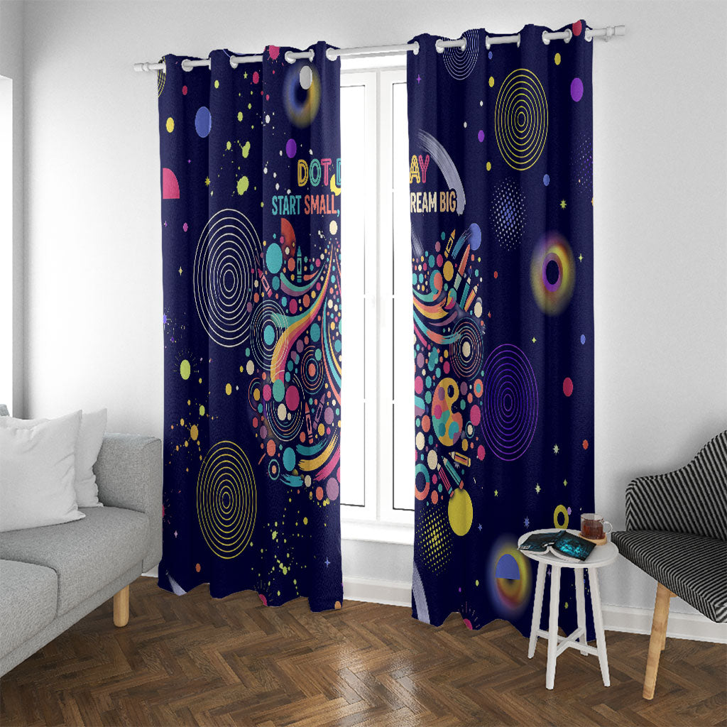 Dot Day Make Your Mark Window Curtain Colorful Celestial Watercolor Circles And Swirling Polka Dots