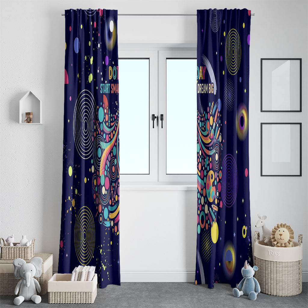 Dot Day Make Your Mark Window Curtain Colorful Celestial Watercolor Circles And Swirling Polka Dots