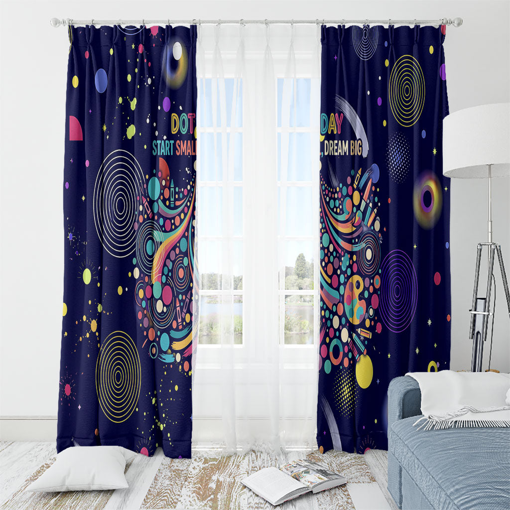 Dot Day Make Your Mark Window Curtain Colorful Celestial Watercolor Circles And Swirling Polka Dots