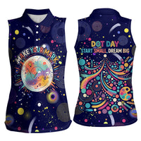 Dot Day Make Your Mark Women Sleeveless Polo Shirt Colorful Celestial Watercolor Circles And Swirling Polka Dots