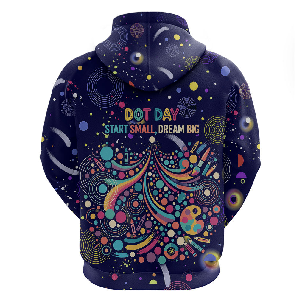 Dot Day Make Your Mark Zip Hoodie Colorful Celestial Watercolor Circles And Swirling Polka Dots