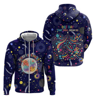 Dot Day Make Your Mark Zip Hoodie Colorful Celestial Watercolor Circles And Swirling Polka Dots