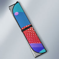 Happy Dot Day Auto Sun Shade Colorful Swirling Polka Dots and Whimsical Smiley Flowers