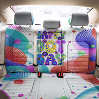 Happy Dot Day Back Car Seat Cover Colorful Swirling Polka Dots and Whimsical Smiley Flowers