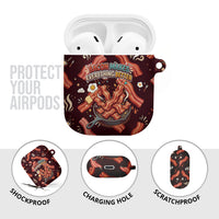 International Bacon Day AirPods Case Retro Bacon Pattern With Sizzling Skillet Graphic