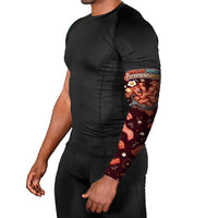 International Bacon Day Arm Sleeves Retro Bacon Pattern With Sizzling Skillet Graphic