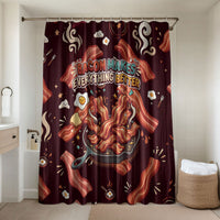 International Bacon Day Bathroom Set Retro Bacon Pattern With Sizzling Skillet Graphic