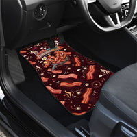 International Bacon Day Car Mats Retro Bacon Pattern With Sizzling Skillet Graphic