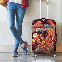 International Bacon Day Luggage Cover Retro Bacon Pattern With Sizzling Skillet Graphic