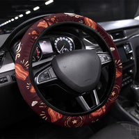 International Bacon Day Steering Wheel Cover Retro Bacon Pattern With Sizzling Skillet Graphic