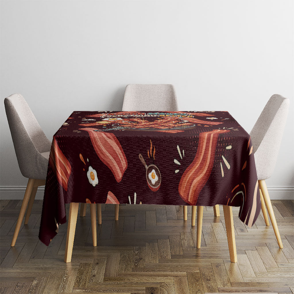 International Bacon Day Tablecloth Retro Bacon Pattern With Sizzling Skillet Graphic