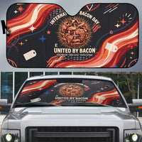 International Bacon Day United By Bacon Auto Sun Shade Retro Bacon Globe and Cool Bacon Mascot Graphic