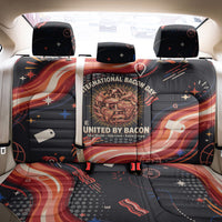 International Bacon Day United By Bacon Back Car Seat Cover Retro Bacon Globe and Cool Bacon Mascot Graphic