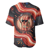 International Bacon Day United By Bacon Baseball Jersey Retro Bacon Globe and Cool Bacon Mascot Graphic