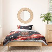 International Bacon Day United By Bacon Bedding Set Retro Bacon Globe and Cool Bacon Mascot Graphic