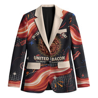 International Bacon Day United By Bacon Blazer Retro Bacon Globe and Cool Bacon Mascot Graphic