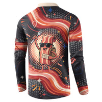 International Bacon Day United By Bacon Button Sweatshirt Retro Bacon Globe and Cool Bacon Mascot Graphic