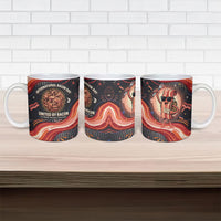 International Bacon Day United By Bacon Ceramic Mug Retro Bacon Globe and Cool Bacon Mascot Graphic