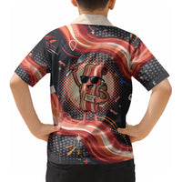 International Bacon Day United By Bacon Kid Hawaiian Shirt Retro Bacon Globe and Cool Bacon Mascot Graphic