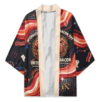 International Bacon Day United By Bacon Kimono Retro Bacon Globe and Cool Bacon Mascot Graphic