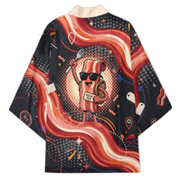 International Bacon Day United By Bacon Kimono Retro Bacon Globe and Cool Bacon Mascot Graphic