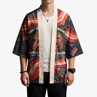 International Bacon Day United By Bacon Kimono Retro Bacon Globe and Cool Bacon Mascot Graphic