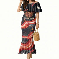 International Bacon Day United By Bacon Mermaid Dress Retro Bacon Globe and Cool Bacon Mascot Graphic