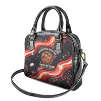 International Bacon Day United By Bacon Shoulder Handbag Retro Bacon Globe and Cool Bacon Mascot Graphic